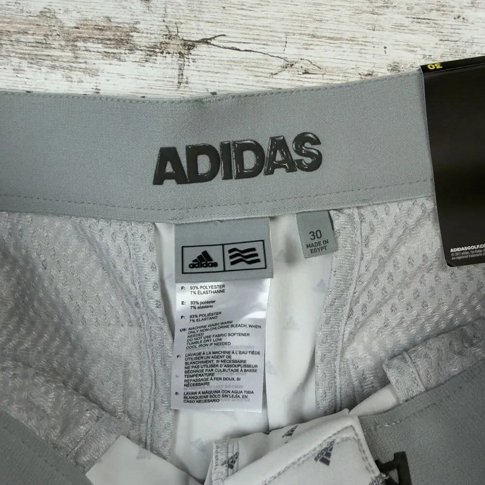 Adidas Ultimate 365 Golf Shorts Mens 32x8” Adi Print Gray Stretch Woven New